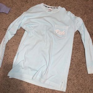 Light blue colored PINK long sleeve shirt. XS